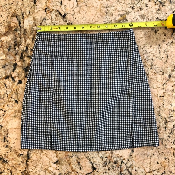 BRANDY🩷MELVILLE JOHN GALT Skirt with Kick Pleat Black White One Size XS-S - Picture 11 of 11